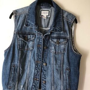 Forever 21 large denim vest.  distressed look